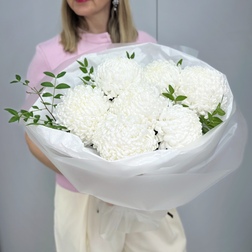 Букет белоснежной хризантемы  - Мастерская флористики и декора "Цветной бульвар" - Екатеринбург