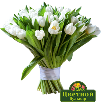 Букет из белых тюльпанов - Мастерская флористики и декора "Цветной бульвар" - Екатеринбург